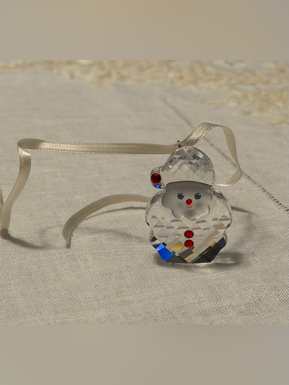 Swarovski Clear Crystal Santa Claus Christmas Ornament Retired #665028